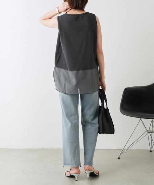 COLLAGE GALLARDAGALANTE（コラージュガリャルダガランテ）の「C'NOTE/裾シアータンク（タンクトップ・レディース・ホワイト/チャコールグレー/ブラック・FREE）」の18枚目の写真