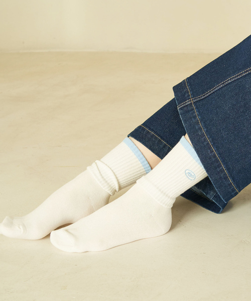 ROPE' PICNIC(ロペピクニック)の「オーバルロゴリブソックス(ソックス/靴下・レディース・イエロー系その他/サックスブルー/ブラック/ピンク・FREE)」の3枚目の写真