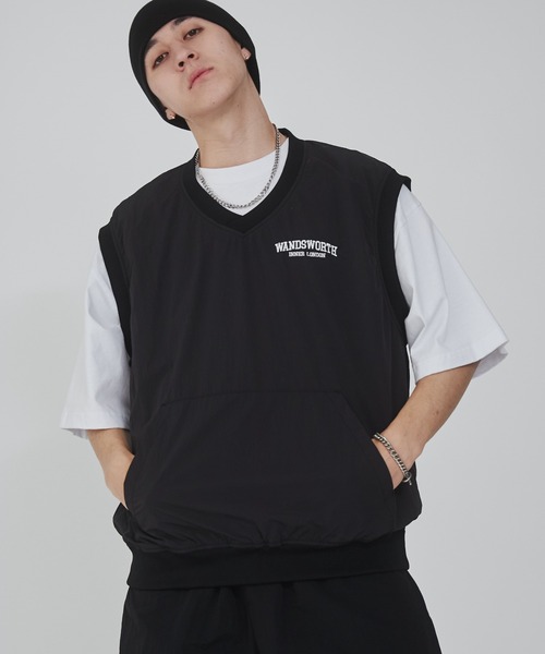 WEGO（ウィゴー）の「WEGO/ナイロンVネックベスト（ベスト・メンズ・ブラック/ベージュ・MEDIUM/LARGE）」の8枚目の写真