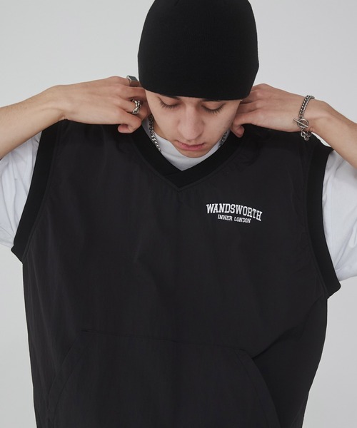 WEGO（ウィゴー）の「WEGO/ナイロンVネックベスト（ベスト・メンズ・ブラック/ベージュ・MEDIUM/LARGE）」の10枚目の写真