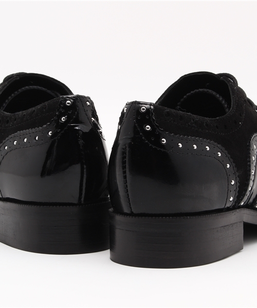 ROSE BUD（ローズバッド）の「(ROSE BUD)21028 PEACE WING TIP W/STUDS SHOES ウイングチップシューズ（ドレスシューズ・レディース・ブラック・36/37/39/38）」の9枚目の写真