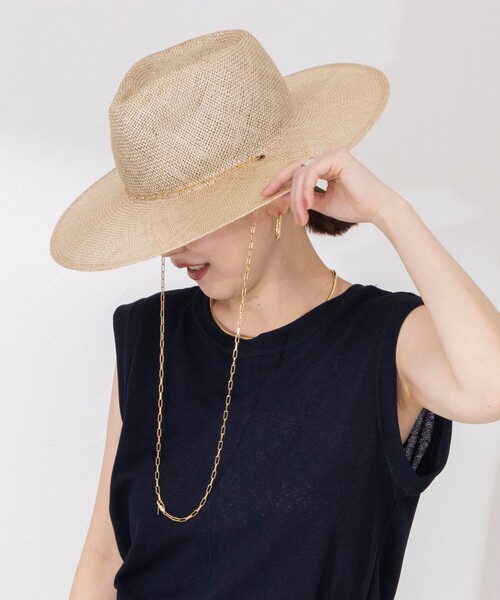 NOLLEY’S（ノーリーズ）の「チェーンポイント中折ハット（ハット・レディース・ベージュ/グレー・FREE）」の2枚目の写真