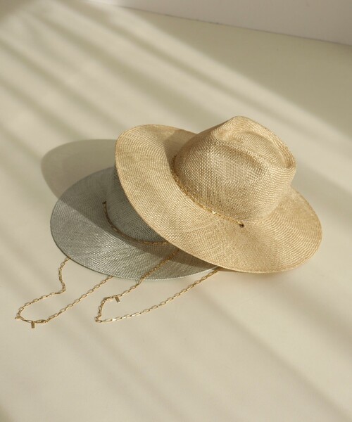 NOLLEY’S（ノーリーズ）の「チェーンポイント中折ハット（ハット・レディース・ベージュ/グレー・FREE）」の4枚目の写真