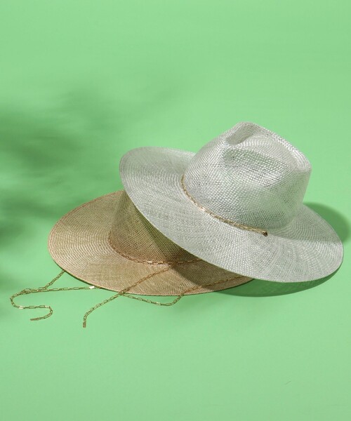 NOLLEY’S（ノーリーズ）の「チェーンポイント中折ハット（ハット・レディース・ベージュ/グレー・FREE）」の5枚目の写真