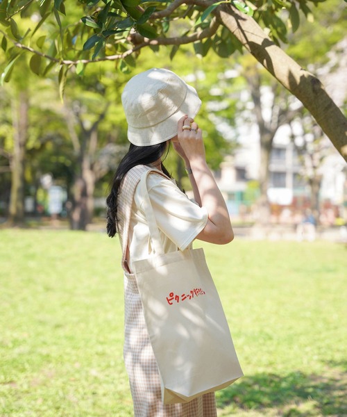 mimi toujours（ミミトゥジュール）の「手書きプリント キャンバス トート mimi toujours×しお（トートバッグ・レディース・レッド/ブラウン・フリー）」の18枚目の写真