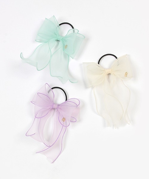 by LOVEiT（バイラビット）の「リボンポニー（ヘアゴム・キッズ・ラベンダー/アイボリー/ブルー・FREE）」の4枚目の写真