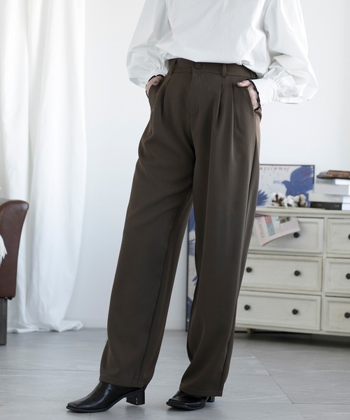 aimoha(アイモハ)の「ハイウエストワイドパンツ(その他パンツ・レディース・ホワイト/ブラウン/ブラック・SMALL/MEDIUM/LARGE)」の3枚目の写真