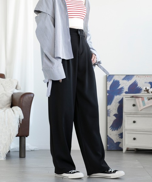 aimoha(アイモハ)の「ハイウエストワイドパンツ(その他パンツ・レディース・ホワイト/ブラウン/ブラック・SMALL/MEDIUM/LARGE)」の2枚目の写真