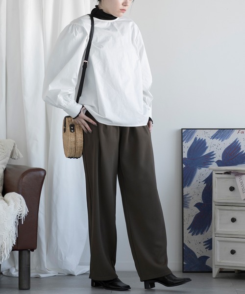 aimoha(アイモハ)の「ハイウエストワイドパンツ(その他パンツ・レディース・ホワイト/ブラウン/ブラック・SMALL/MEDIUM/LARGE)」の13枚目の写真