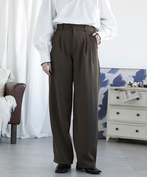 aimoha(アイモハ)の「ハイウエストワイドパンツ(その他パンツ・レディース・ホワイト/ブラウン/ブラック・SMALL/MEDIUM/LARGE)」の17枚目の写真