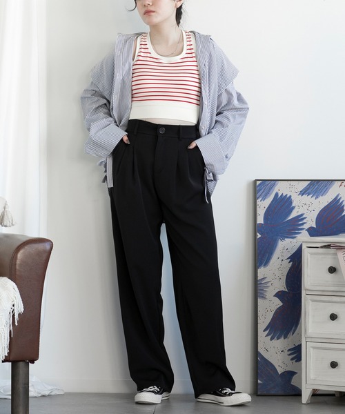aimoha(アイモハ)の「ハイウエストワイドパンツ(その他パンツ・レディース・ホワイト/ブラウン/ブラック・SMALL/MEDIUM/LARGE)」の9枚目の写真