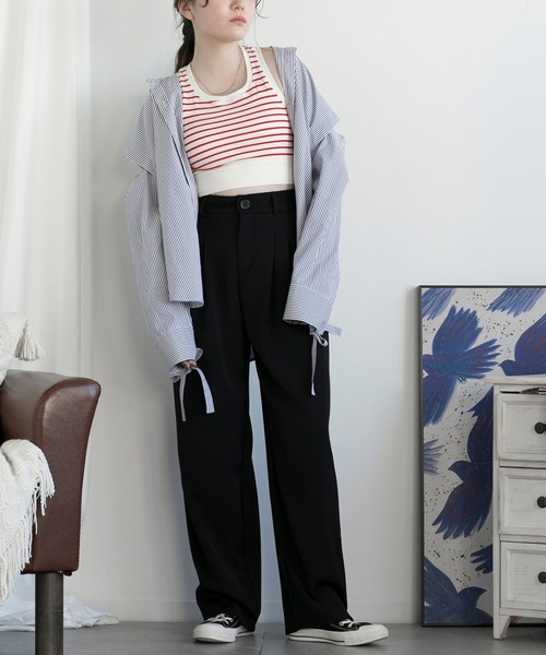 aimoha(アイモハ)の「ハイウエストワイドパンツ(その他パンツ・レディース・ホワイト/ブラウン/ブラック・SMALL/MEDIUM/LARGE)」の10枚目の写真