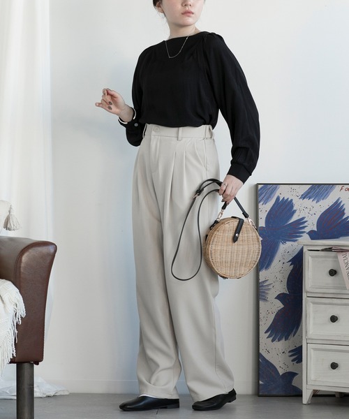 aimoha(アイモハ)の「ハイウエストワイドパンツ(その他パンツ・レディース・ホワイト/ブラウン/ブラック・SMALL/MEDIUM/LARGE)」の7枚目の写真