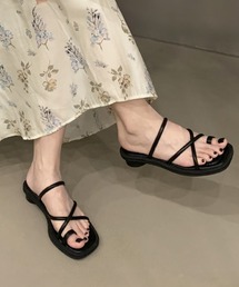 トングサンダル ローヒール ストラップ夏