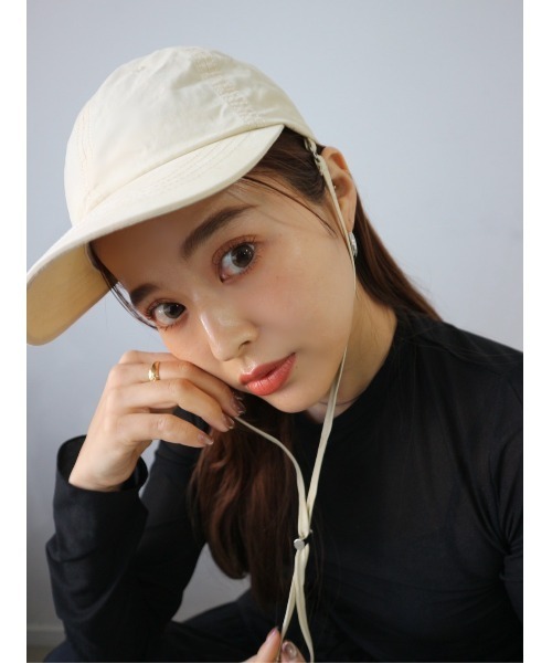 TRUNC（トランクエイティーエイト）の「Vintage Like BB Cap（キャップ・レディース・ブラック/アイボリー・FREE）」の4枚目の写真