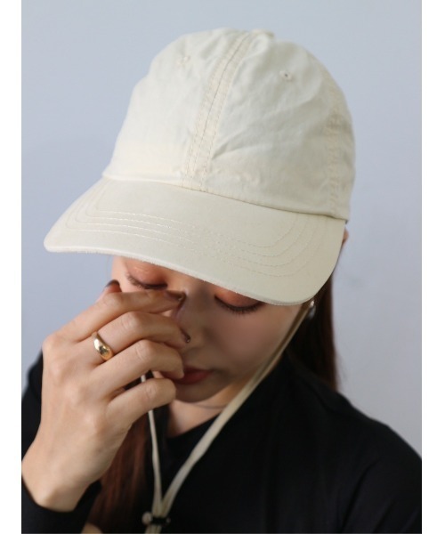 TRUNC（トランクエイティーエイト）の「Vintage Like BB Cap（キャップ・レディース・ブラック/アイボリー・FREE）」の6枚目の写真