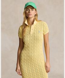 Polo Ralph Lauren☆ニットコットンフレアミディドレス RALPH LAUREN｜ケーブルニット コットン Polo ミディ ドレス