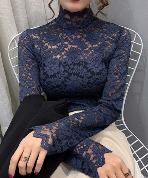 Miniministore(ミニミニストア)の「総レース カットソー レディース 花柄(Tシャツ/カットソー・レディース・ホワイト/ワインレッド/ピンク/ブラック/ネイビー/グリーン・FREE)」の21枚目の写真