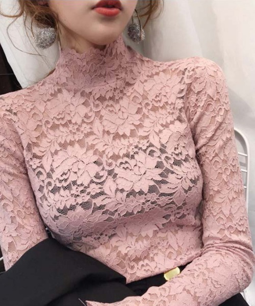 Miniministore(ミニミニストア)の「総レース カットソー レディース 花柄(Tシャツ/カットソー・レディース・ホワイト/ワインレッド/ピンク/ブラック/ネイビー/グリーン・FREE)」の12枚目の写真