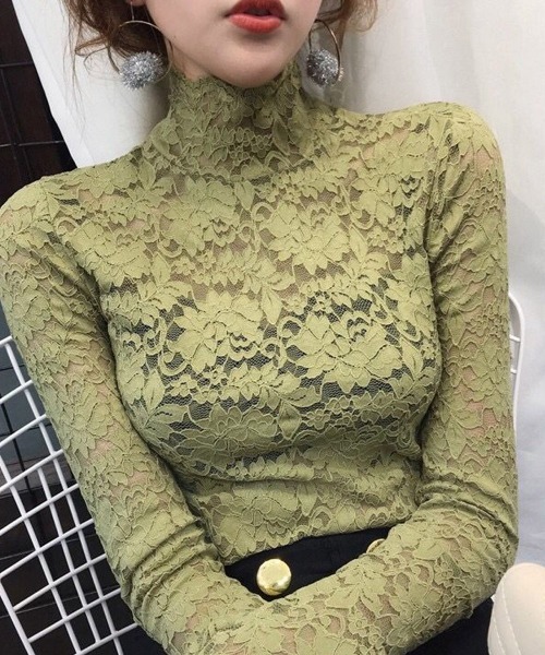 Miniministore(ミニミニストア)の「総レース カットソー レディース 花柄(Tシャツ/カットソー・レディース・ホワイト/ワインレッド/ピンク/ブラック/ネイビー/グリーン・FREE)」の14枚目の写真