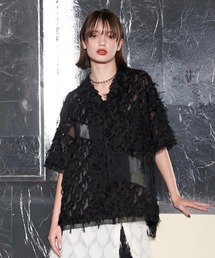 seyto | Jaguard fringe mesh half sleeve shirt / ジャガードフリンジメッシュ半袖シャツ(シャツ/ブラウス)
