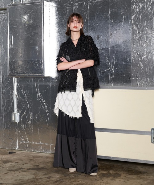 完売品　サイズ2  seyto / シースルージャガードフリンジシャツ seyto（セイト）の「See through jacquard fringe shirt