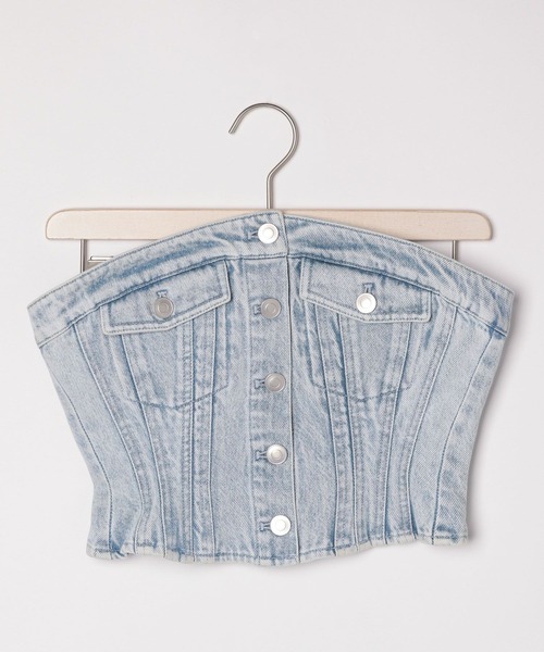 Heather（ヘザー）の「デニムビスチェ　110824（その他トップス・レディース・ライトブルー/ケミカルウォッシュ/グレー・FREE）」の4枚目の写真