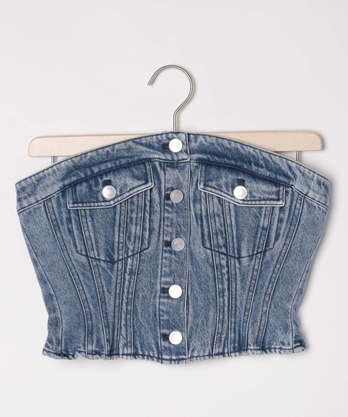 Heather（ヘザー）の「デニムビスチェ　110824（その他トップス・レディース・ライトブルー/ケミカルウォッシュ/グレー・FREE）」の5枚目の写真