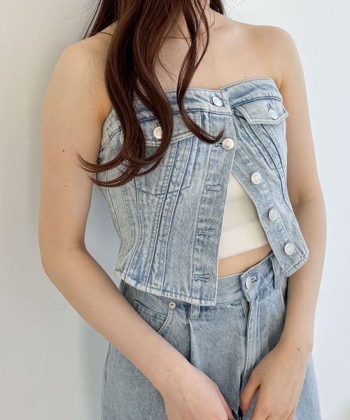 Heather（ヘザー）の「デニムビスチェ 110824（その他トップス