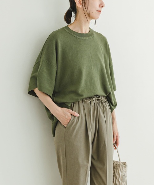 ITEMS URBANRESEARCH（アイテムズ アーバンリサーチ）の「ニットTシャツ（ニット/セーター・レディース・オレンジ/ブラック/オフホワイト/グリーン・FREE）」の6枚目の写真