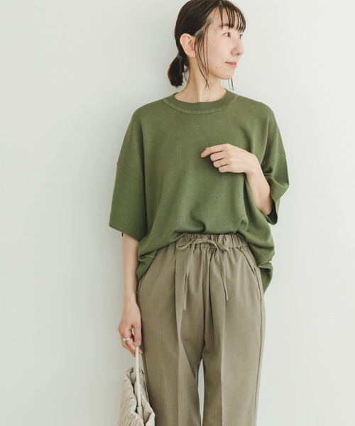 ITEMS URBANRESEARCH（アイテムズ アーバンリサーチ）の「ニットTシャツ（ニット/セーター・レディース・オレンジ/ブラック/オフホワイト/グリーン・FREE）」の7枚目の写真