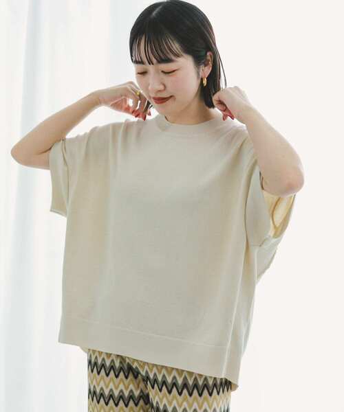 ITEMS URBANRESEARCH（アイテムズ アーバンリサーチ）の「ニットTシャツ（ニット/セーター・レディース・オレンジ/ブラック/オフホワイト/グリーン・FREE）」の12枚目の写真