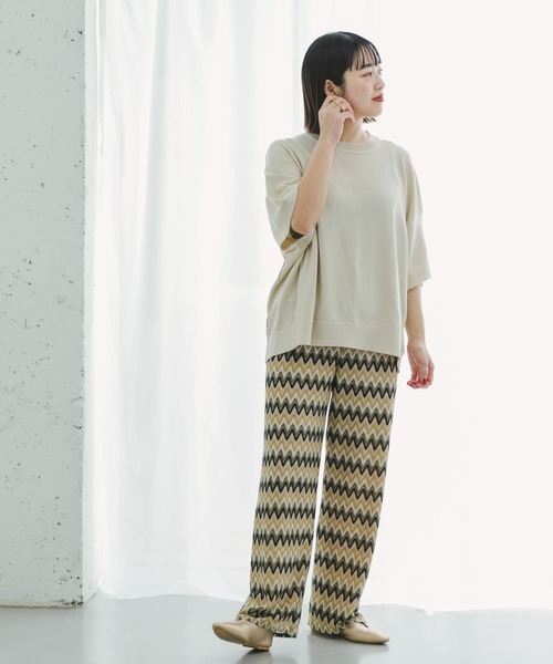 ITEMS URBANRESEARCH（アイテムズ アーバンリサーチ）の「ニットTシャツ（ニット/セーター・レディース・オレンジ/ブラック/オフホワイト/グリーン・FREE）」の14枚目の写真