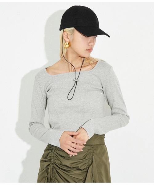 Settimissimo（セッティミッシモ）の「ストラップ付き 撥水コーティング ナイロン キャップ（キャップ・レディース・ブラック/ベージュ・FREE）」の6枚目の写真