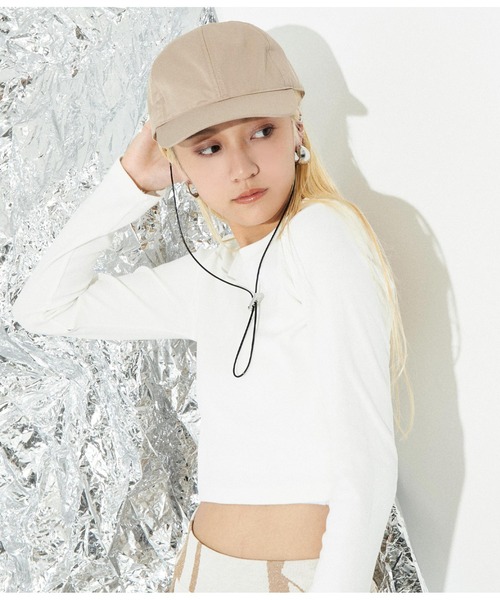 Settimissimo（セッティミッシモ）の「ストラップ付き 撥水コーティング ナイロン キャップ（キャップ・レディース・ブラック/ベージュ・FREE）」の9枚目の写真