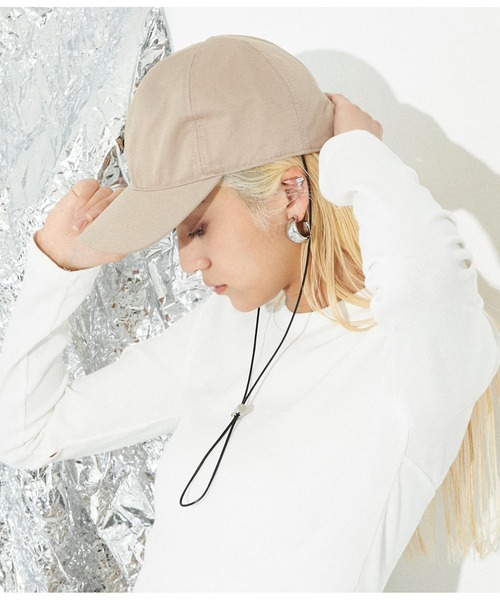 Settimissimo（セッティミッシモ）の「ストラップ付き 撥水コーティング ナイロン キャップ（キャップ・レディース・ブラック/ベージュ・FREE）」の7枚目の写真