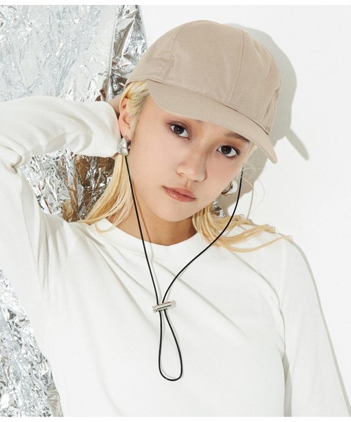 Settimissimo（セッティミッシモ）の「ストラップ付き 撥水コーティング ナイロン キャップ（キャップ・レディース・ブラック/ベージュ・FREE）」の8枚目の写真