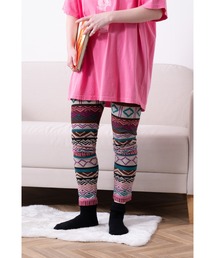 Healthknit（ヘルスニット）の「【 HealthKnit / ヘルスニット 】 幾何学模様 総柄 レギンス SIP #3005（レギンス/スパッツ）」