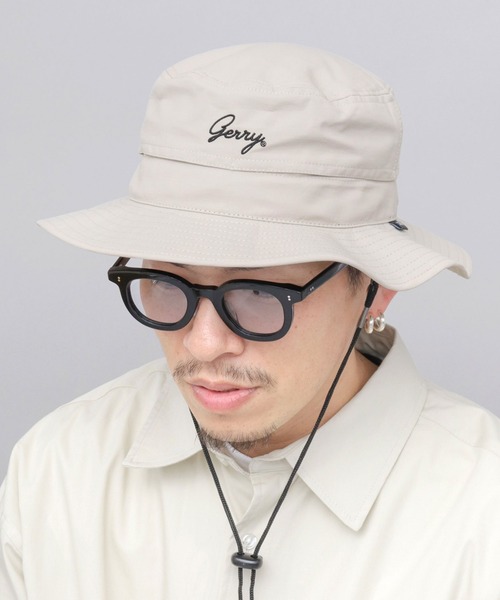 GERRY（ジェリー）の「撥水ナイロン アドベンチャーハット あご紐付き（ハット・メンズ・ブラック/ベージュ・FREE）」の2枚目の写真