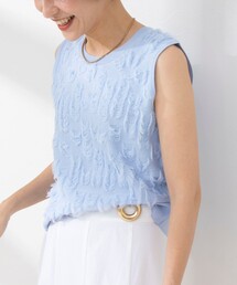 NOLLEY’S Sophi | 《手洗い可能》ジャガードフリンジノースリーブプルオーバーニット(ニット/セーター)