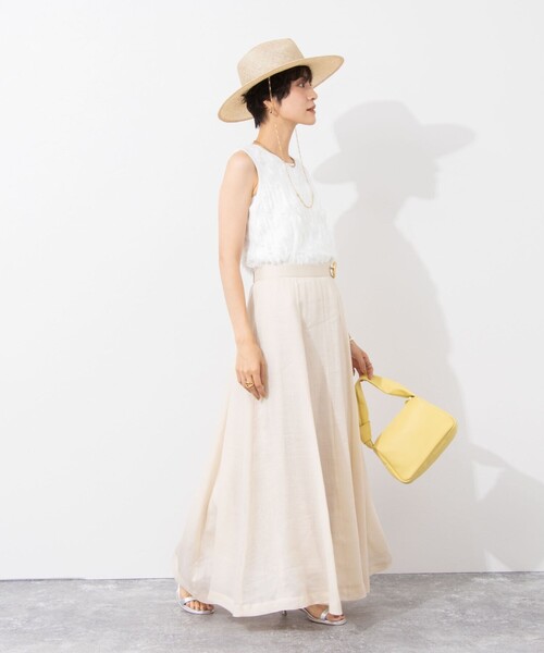 NOLLEY’S Sophi（ノーリーズソフィ）の「《手洗い可能》ジャガードフリンジノースリーブプルオーバーニット（ニット/セーター・レディース・ブラック/サックスブルー/オフホワイト・38）」の4枚目の写真