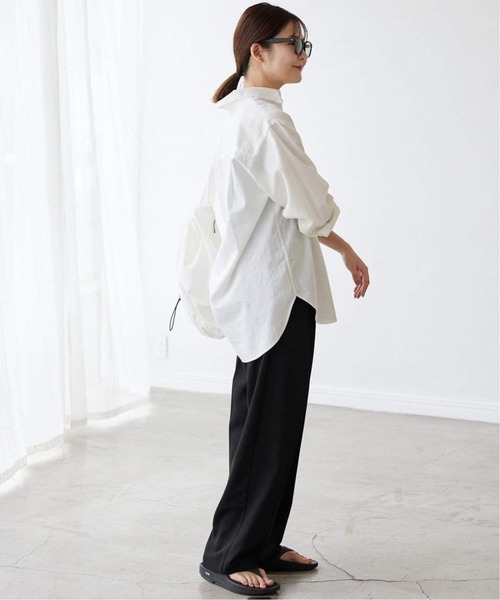 SLOBE IENA（スローブイエナ）の「《WEB限定/追加2》ダブルクロスイージードロストテーパード（スラックス・レディース・ブラック/ネイビー・38/40）」の5枚目の写真