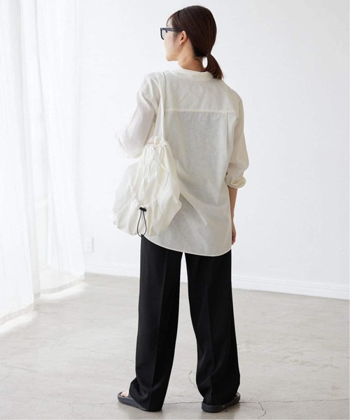 SLOBE IENA（スローブイエナ）の「《WEB限定/追加2》ダブルクロスイージードロストテーパード（スラックス・レディース・ブラック/ネイビー・38/40）」の6枚目の写真