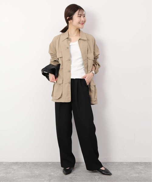 SLOBE IENA（スローブイエナ）の「《WEB限定/追加2》ダブルクロスイージードロストテーパード（スラックス・レディース・ブラック/ネイビー・38/40）」の10枚目の写真