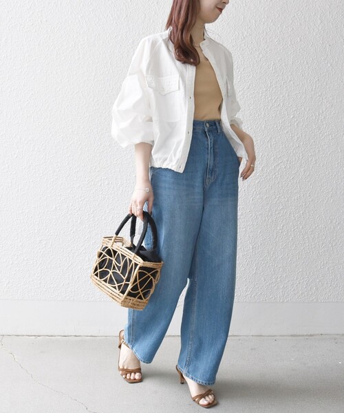 セール】SHIPS any:〈洗濯機可能〉ポプリン ステッチ ノーカラー