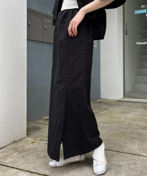 WILLOW（ウィロー）の「【willow】2WAYリネンスカート（スカート・レディース・ベージュ/ブラック・ONE SIZE）」の2枚目の写真