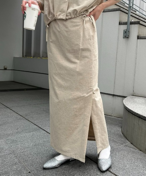 WILLOW（ウィロー）の「【willow】2WAYリネンスカート（スカート・レディース・ベージュ/ブラック・ONE SIZE）」の6枚目の写真