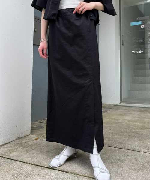 WILLOW（ウィロー）の「【willow】2WAYリネンスカート（スカート・レディース・ベージュ/ブラック・ONE SIZE）」の3枚目の写真