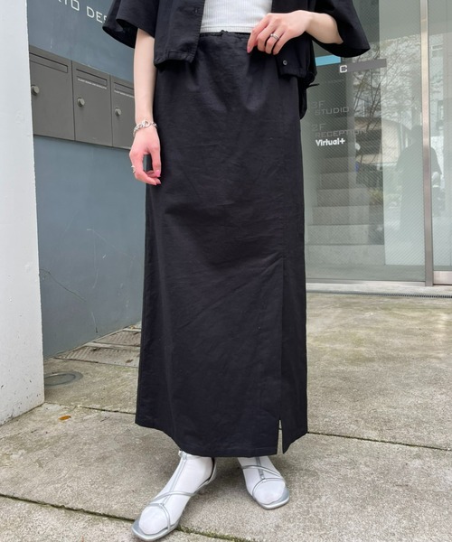 WILLOW（ウィロー）の「【willow】2WAYリネンスカート（スカート・レディース・ベージュ/ブラック・ONE SIZE）」の8枚目の写真