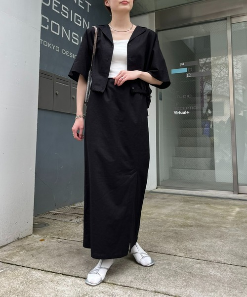 WILLOW（ウィロー）の「【willow】2WAYリネンスカート（スカート・レディース・ベージュ/ブラック・ONE SIZE）」の4枚目の写真